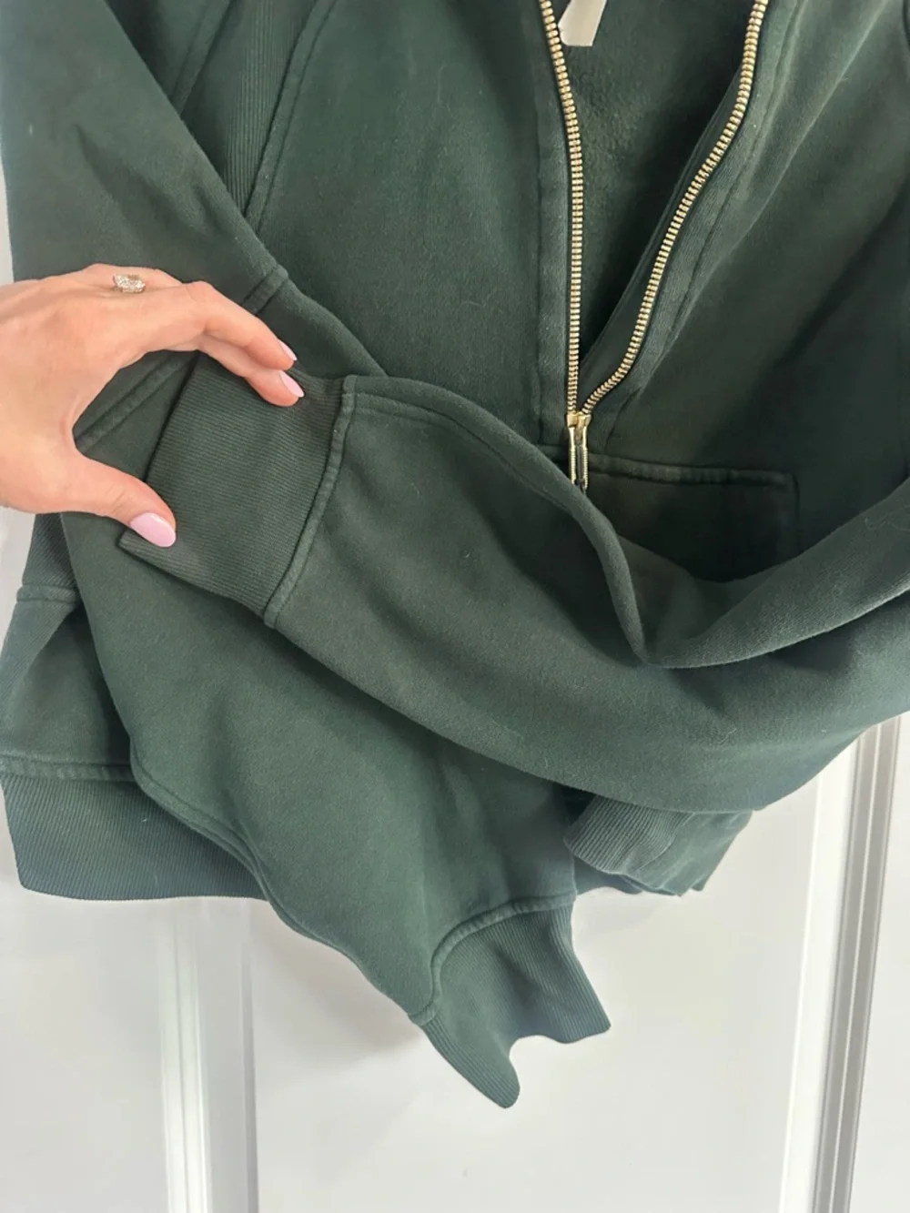 Lulu Lemon Dark Green Half-Zip Scuba M/L - Picture 5 of 8